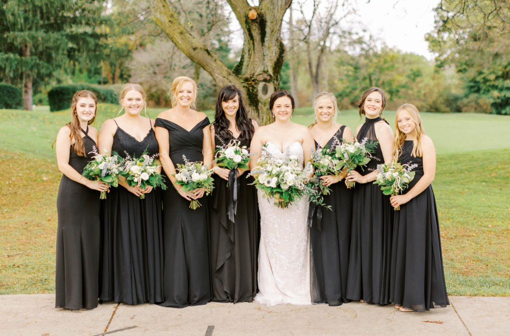 bridesmaids standing together