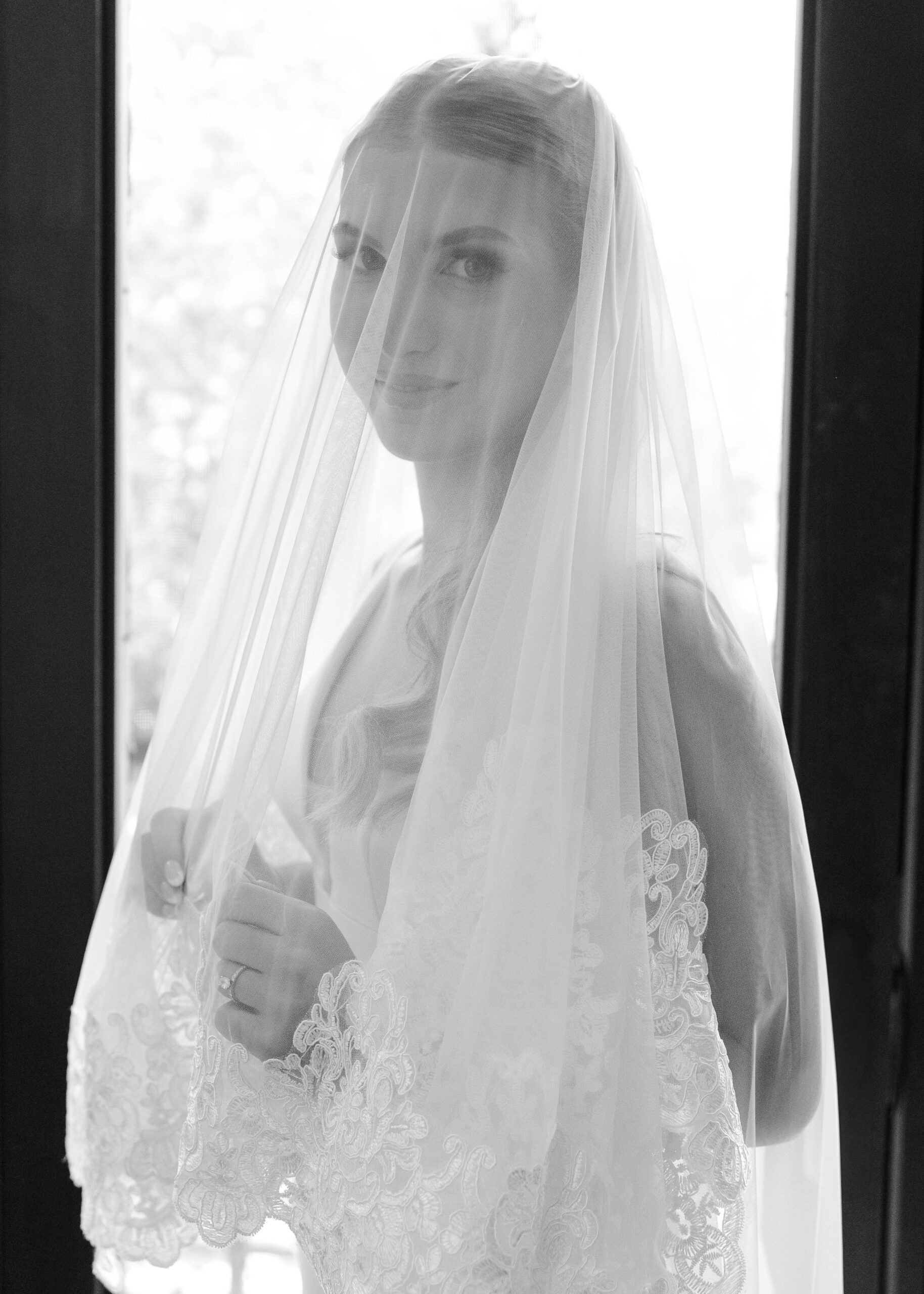 bride wearing veil
